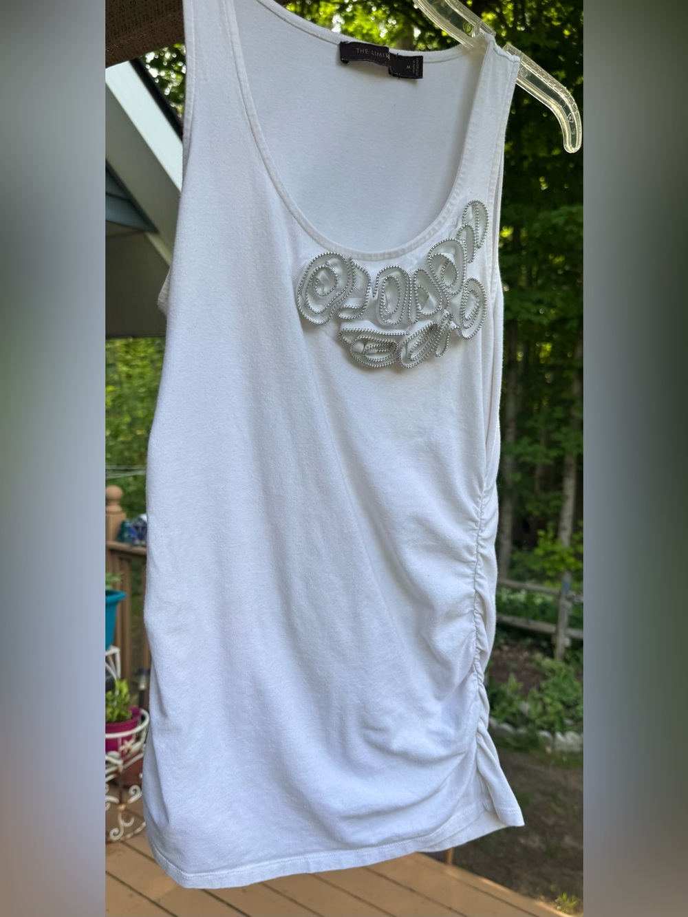 The Limited White Tank with Silver Zip-Trim Accent